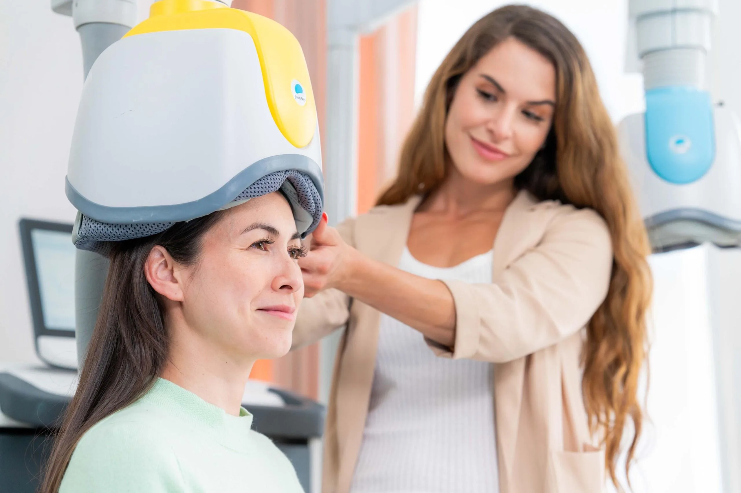 Patient receiving TMS care